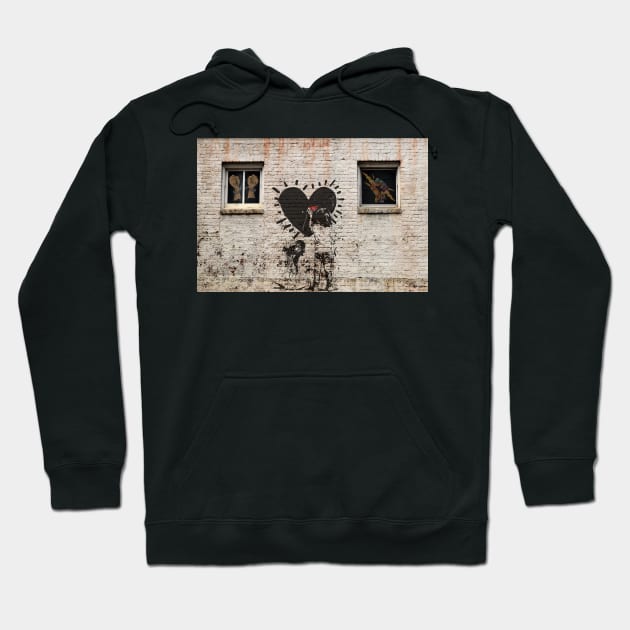 Banksy style wall mural Hoodie by Aspectartworks